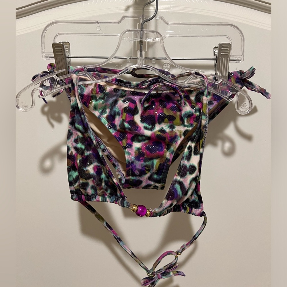 Milly minis purple leopard print bikini Sz 8